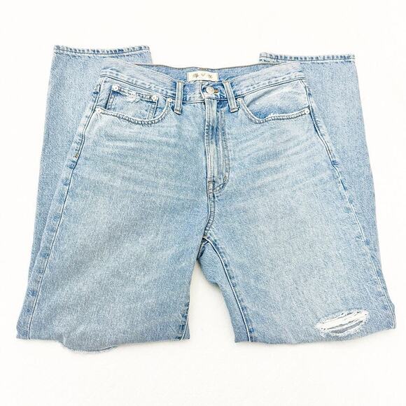 Madewell The Perfect Vintage Straight Jean Ripped Light Wash Denim Size 27 - Picture 5 of 8